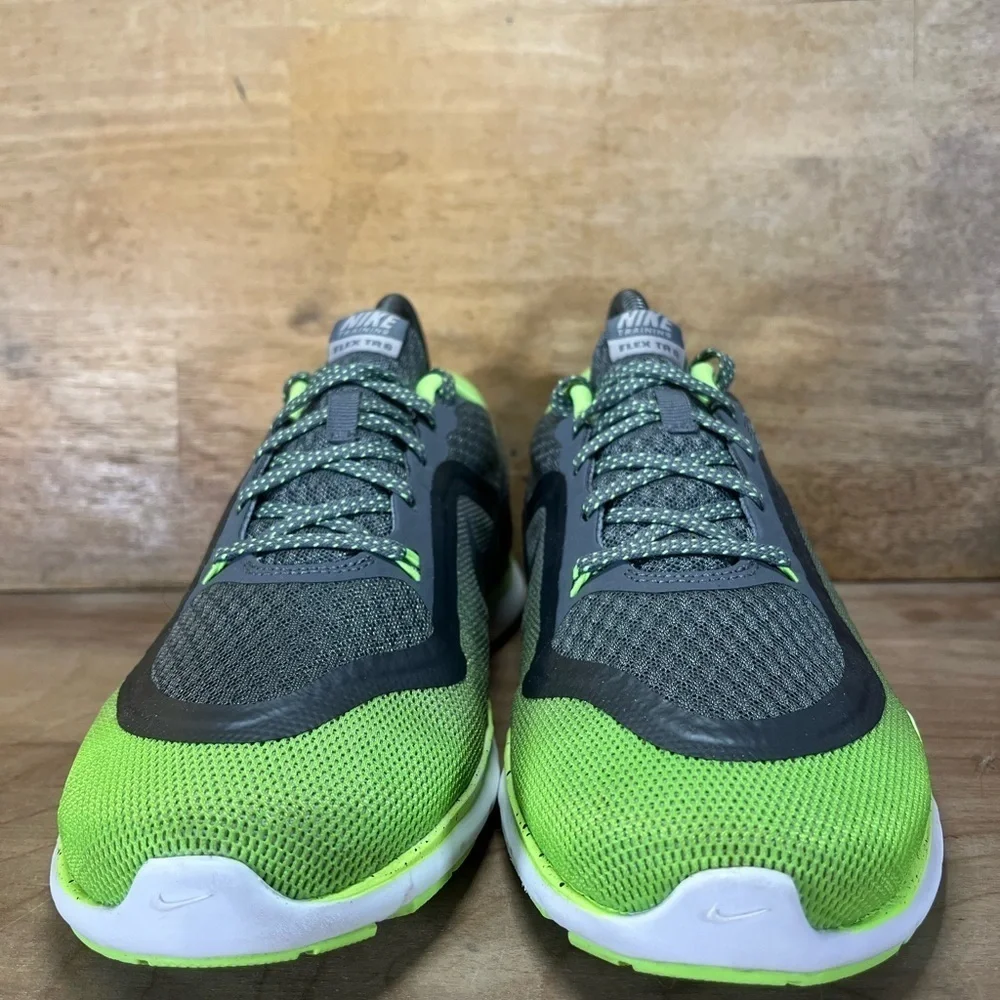 Nike Flex Trainer 6 Womens Sz 8.5 Training Shoes Sneakers Gray Green 831578-006